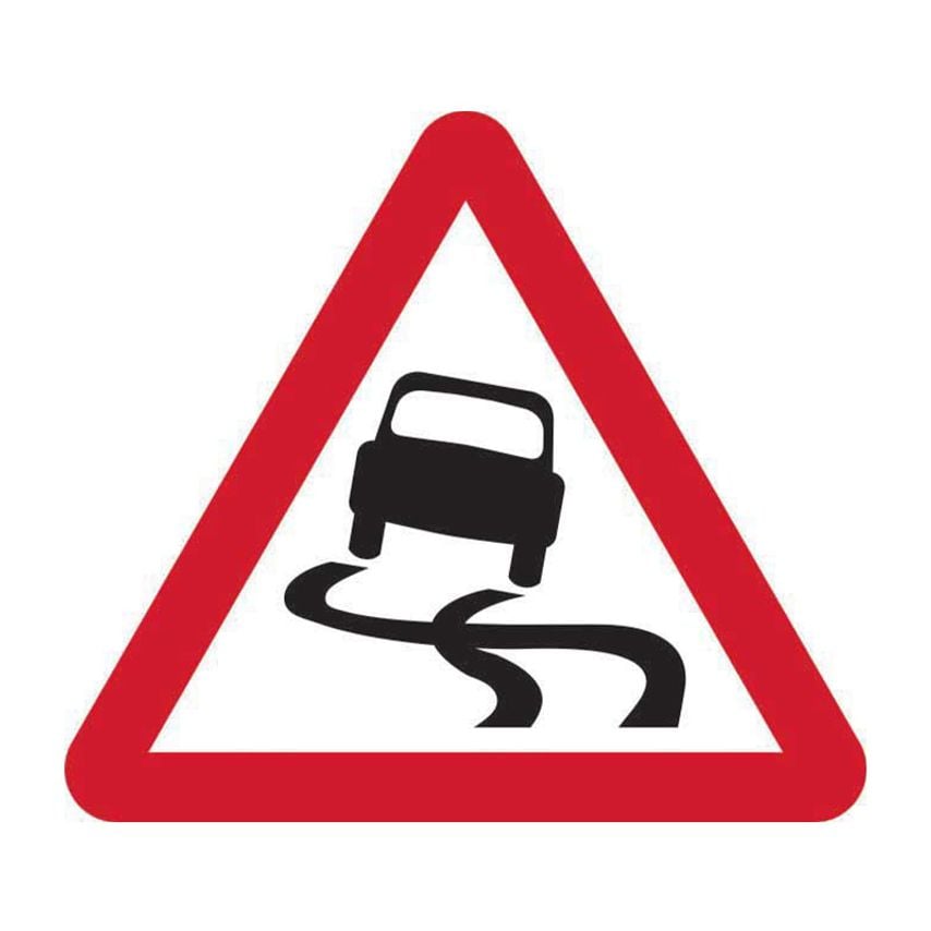 Spectrum Industrial 600mm Triangle Temporary Sign - Slippery Road Surface
