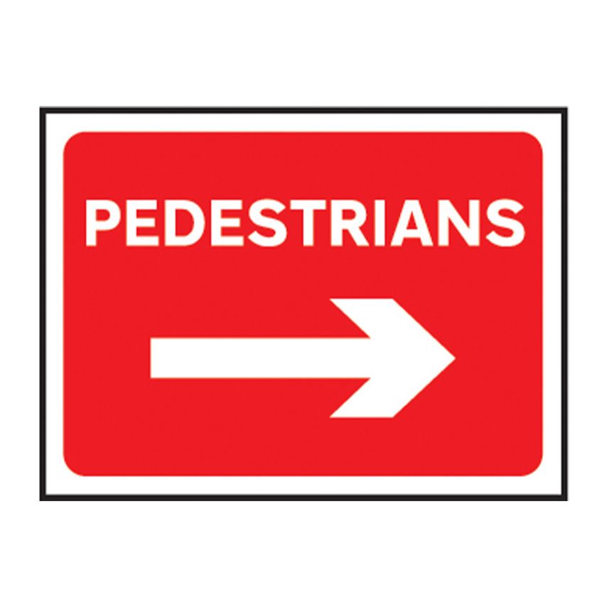 Spectrum Industrial 600 x 450mm Temporary Sign & Frame - Pedestrians (Arrow Righ