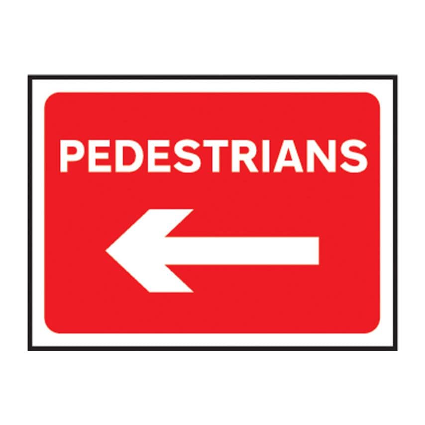 Spectrum Industrial 600 x 450mm Temporary Sign - Pedestrians (Arrow Left)