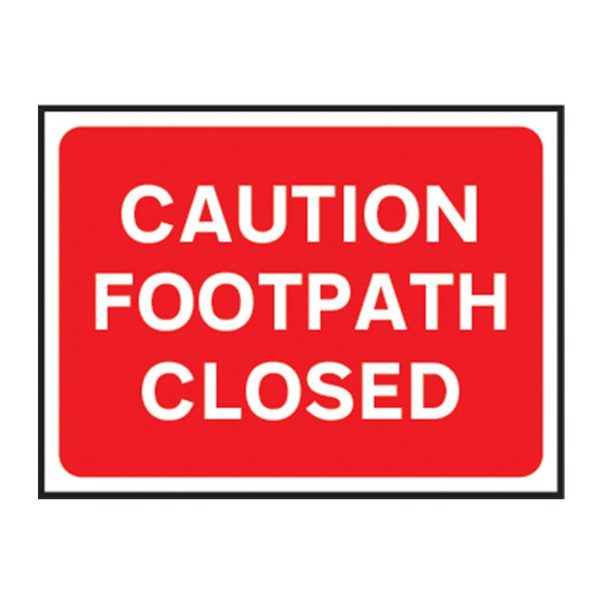 Spectrum Industrial 1050 x 750mm Temporary Sign & Frame - Caution Footpath Close