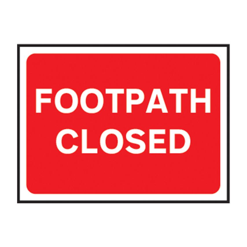 Spectrum Industrial Footpath Closed - Classic Roll Up Traffic Sign (600 x 450mm)