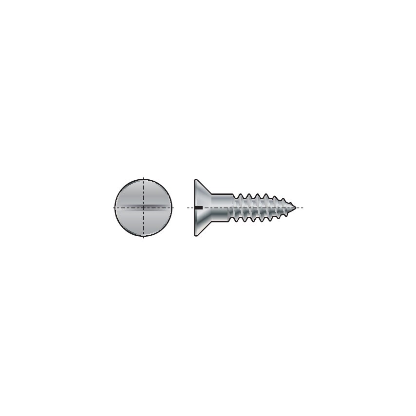 Matlock 3X12MM Slotted Countersunk (Flat) Head Wood Screw BZP (BX-200)