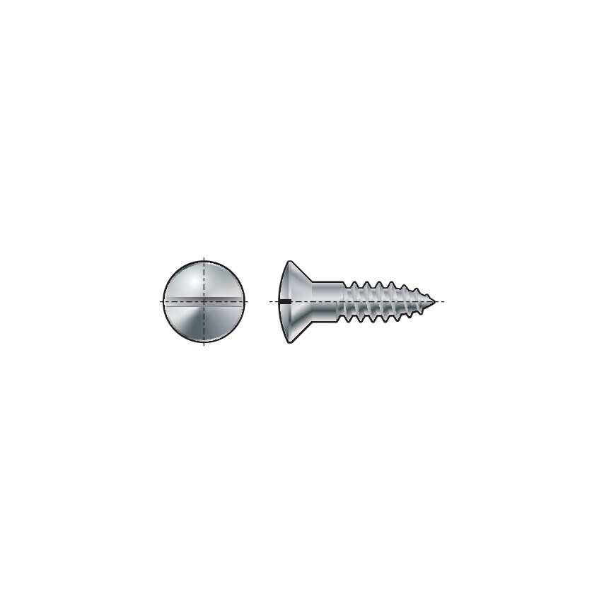 Matlock 6X80MM Slotted RSD Countersunk Wood Screw Brass CU2/CU3 NI BX100