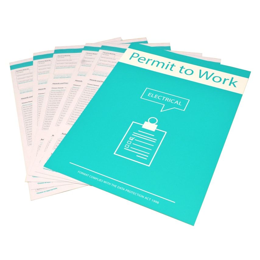 Spectrum Industrial Permit to Work, Pack of 10 - Electrical