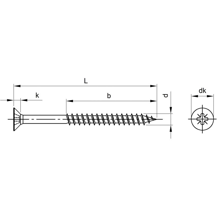 Matlock 4.5X30MM Pozi Countersunk Timber Screw/Ribs A4 (BX-500)