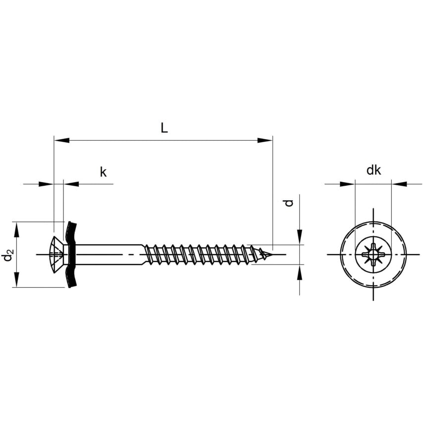 Matlock 4.5X20X25MM Pozi Wood Screw + Washer A2 CU Plated (BX-200)
