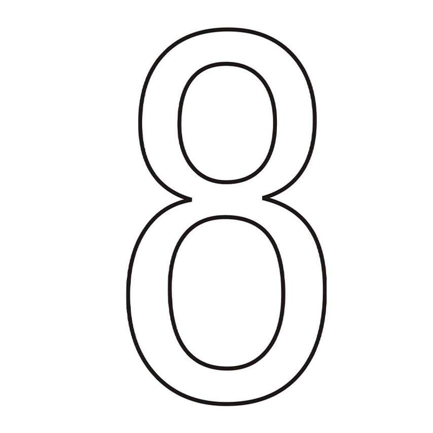 Spectrum Industrial 50mm White Vinyl - Character '8', Pack of 10