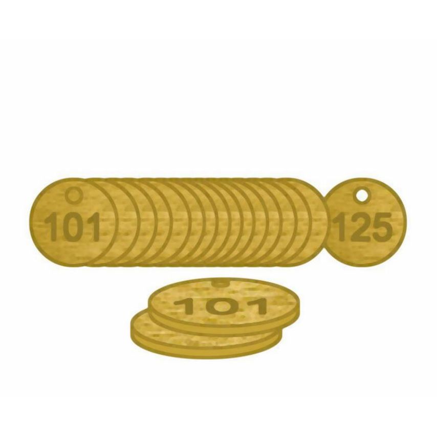 Spectrum Industrial 27mm Diameter Brass Unfilled Tags (376 to 400)