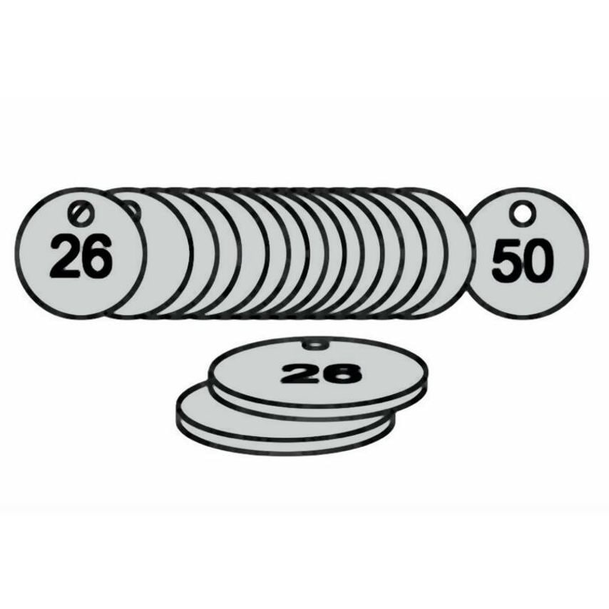 Spectrum Industrial 33mm Diameter Traffolite Tags - Red (151 to 175)