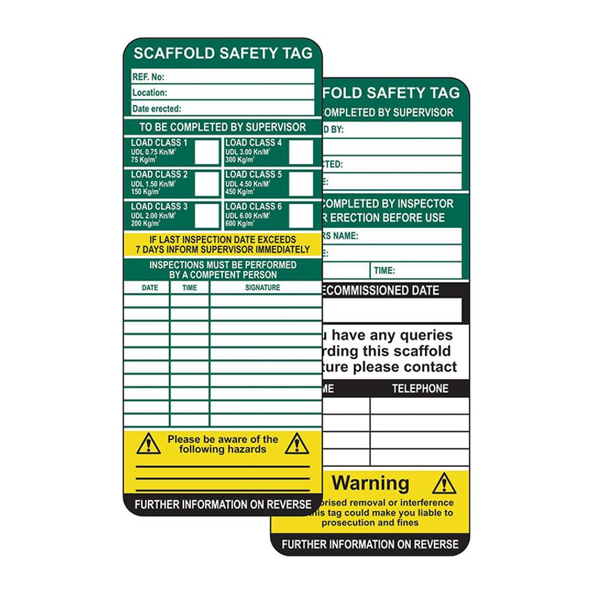 Spectrum Industrial TG01-1 Scaffold Tag Insert