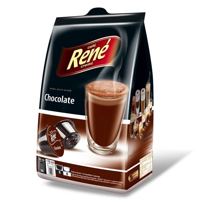 Shop Cafe Rene Chocolate 16 Dolce Gusto Compatible Pods Chocolate