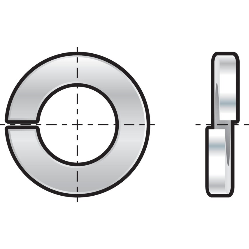 Qualfast M2.3 Rectangular Single Coil Spring Washer - A2 St/Steel D- you get 250