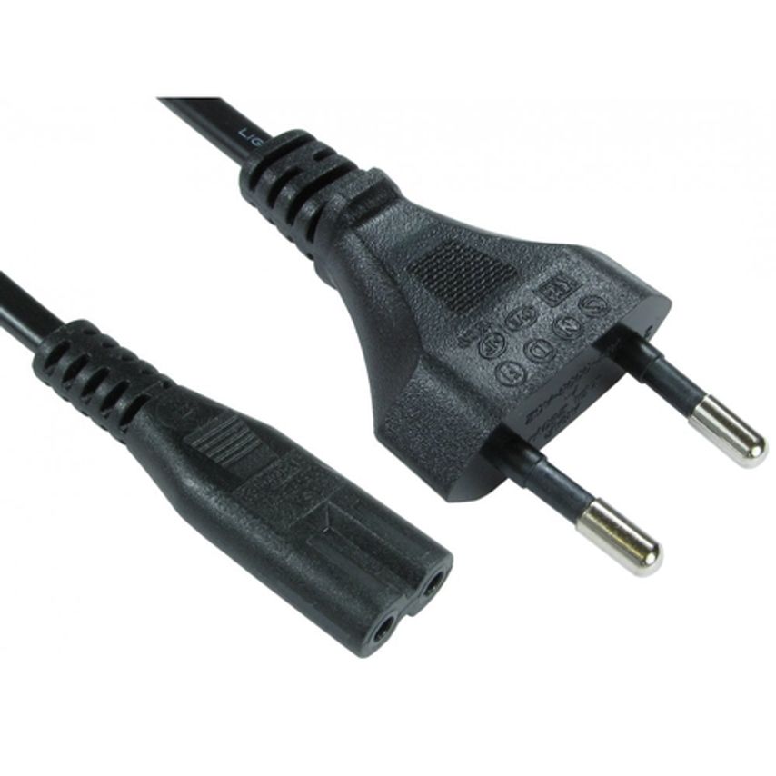 Cables Direct Cables 2MTR Euro M-C7 F FIG 8 Black POW Cab