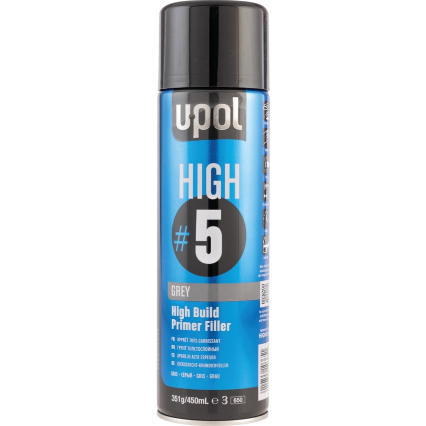 U-POL HIGHG/AL NO.5 High Build Grey Primer 450ML U-POL HIGHG/AL NO.5 High Build Grey Primer 450ML