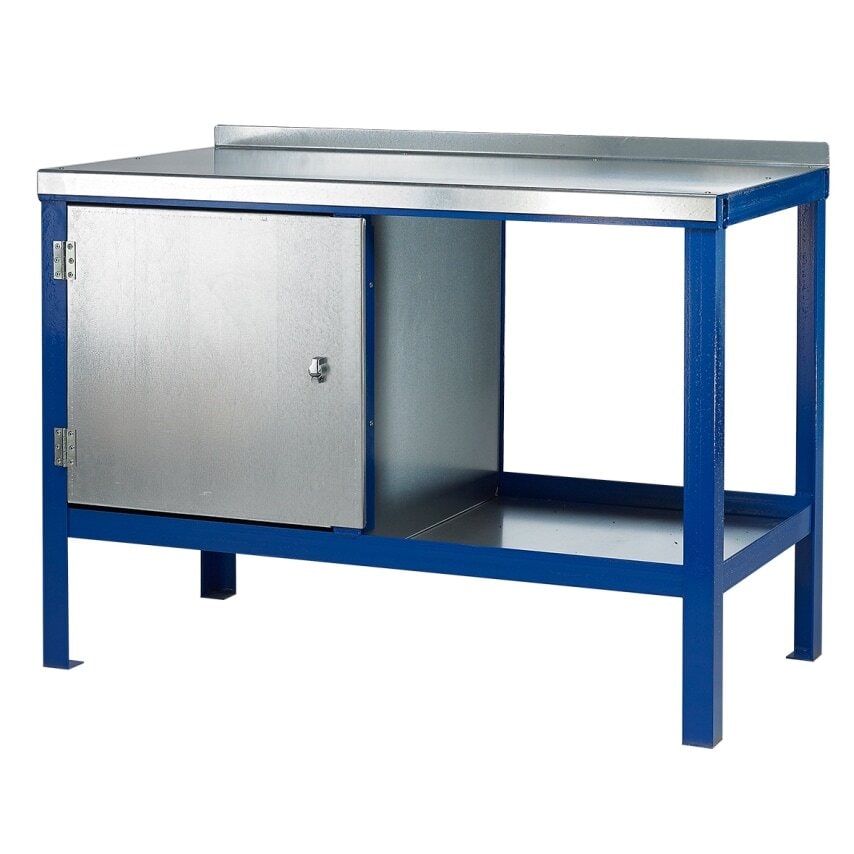 JAS Engineering Light Grey 1200mm x 600mm Steel Top Heavy Duty Workbench with Cu