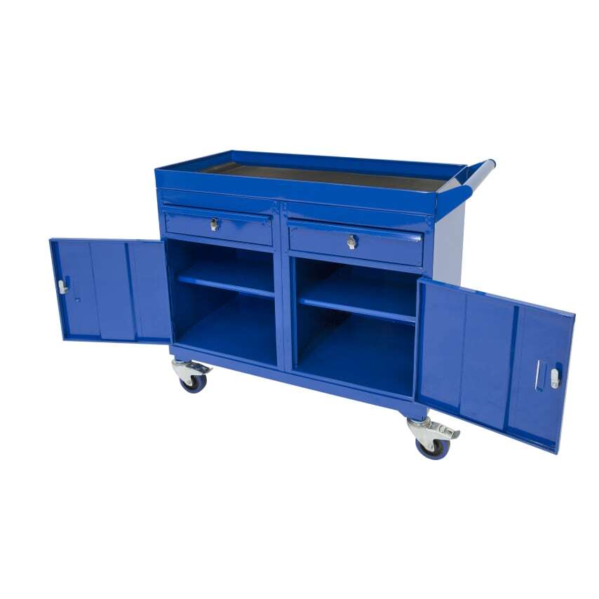 JAS Engineering Black 920mm x 460mm x 820mm Mobile Tool Cabinet with 2 x Cupboar