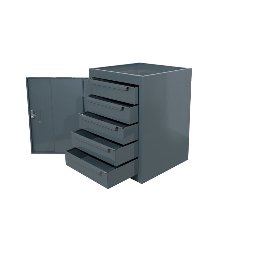 JAS Engineering Blue Five Drawer Unit - H610mm x W457mm x D457mm