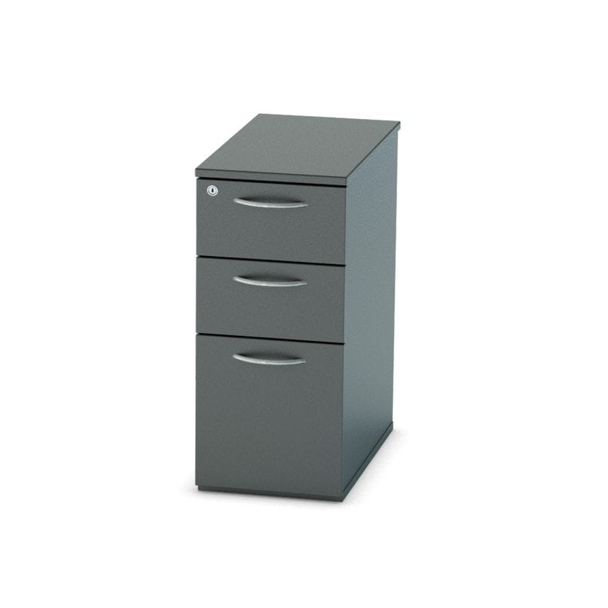 Lee & Plumpton Satellite Narrow Pedestal Three Drawer 555mm Black
