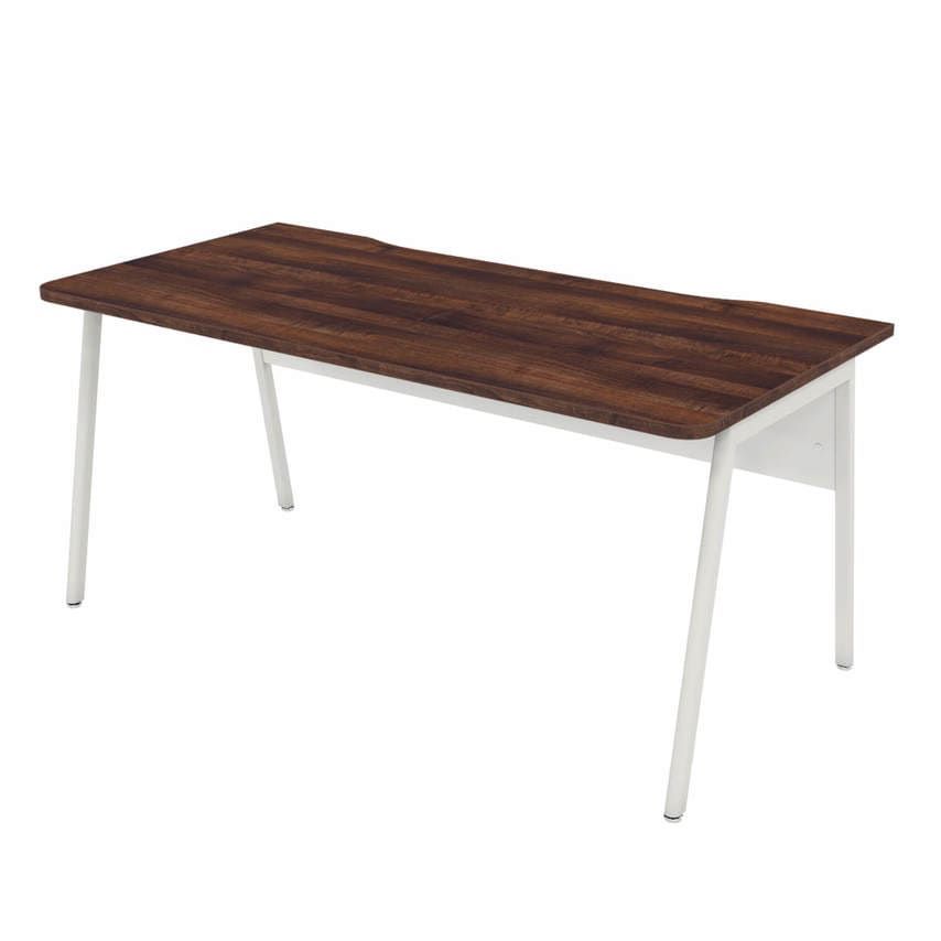 Lee & Plumpton Ascend 1600mm Rectangular Desk White/Walnut