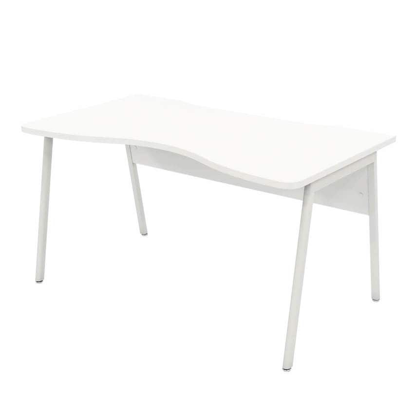 Lee & Plumpton Ascend 1400mm Double Wave Desk White/White