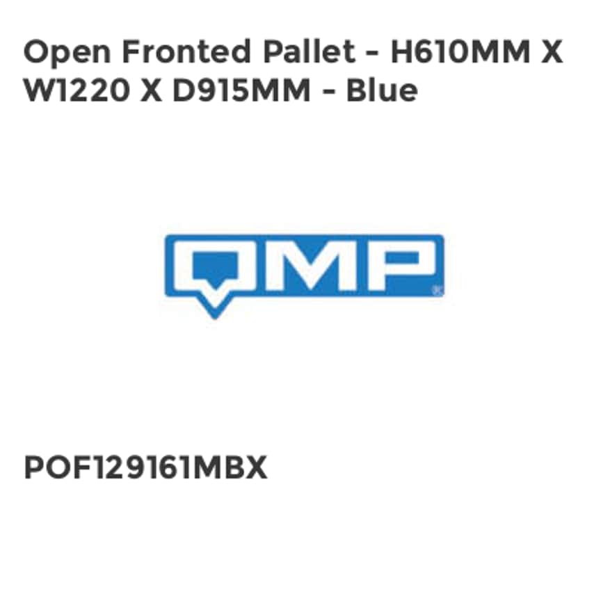 QMP Open Fronted Pallet - H610mm x W1220 X D915mm - Blue