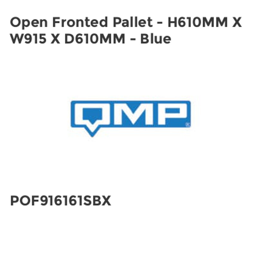 QMP Open Fronted Pallet - H610mm x W915 x D610mm - Blue