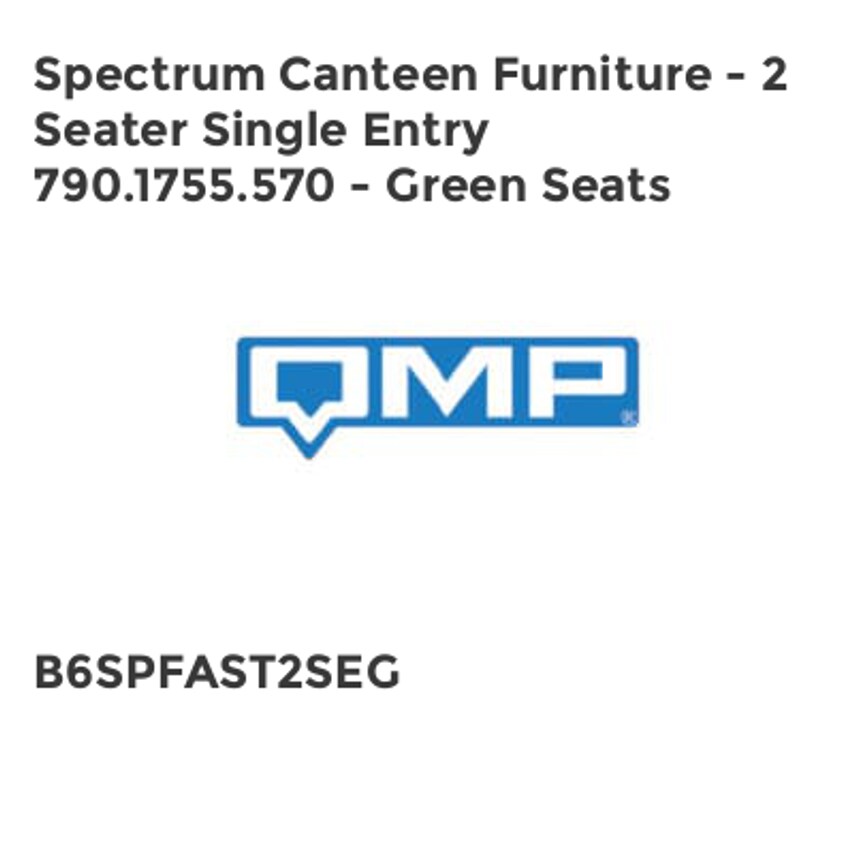 QMP Spectrum Canteen Furniture - 2 Seater Single Entry 790.1755.570 - Green Seat