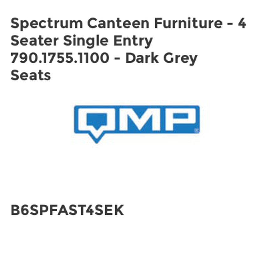 QMP Spectrum Canteen Furniture - 4 Seater Single Entry 790.1755.1100 - Dark Grey