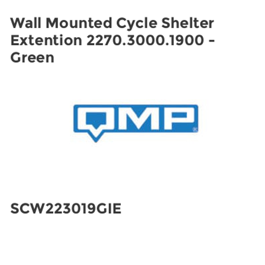 QMP Wall Mounted Cycle Shelter Extention 2270.3000.1900 - Green