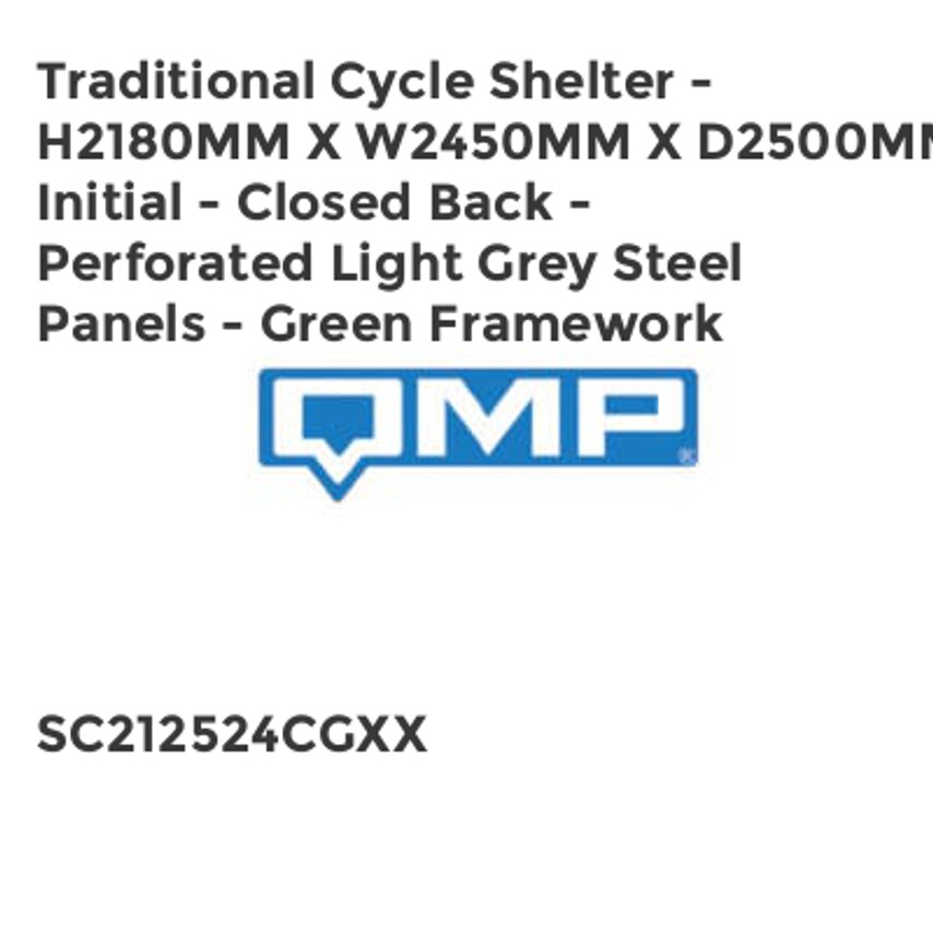 QMP Traditional Cycle Shelter - H2180mm x W2450mm x D2500mm - Initial - Closed B