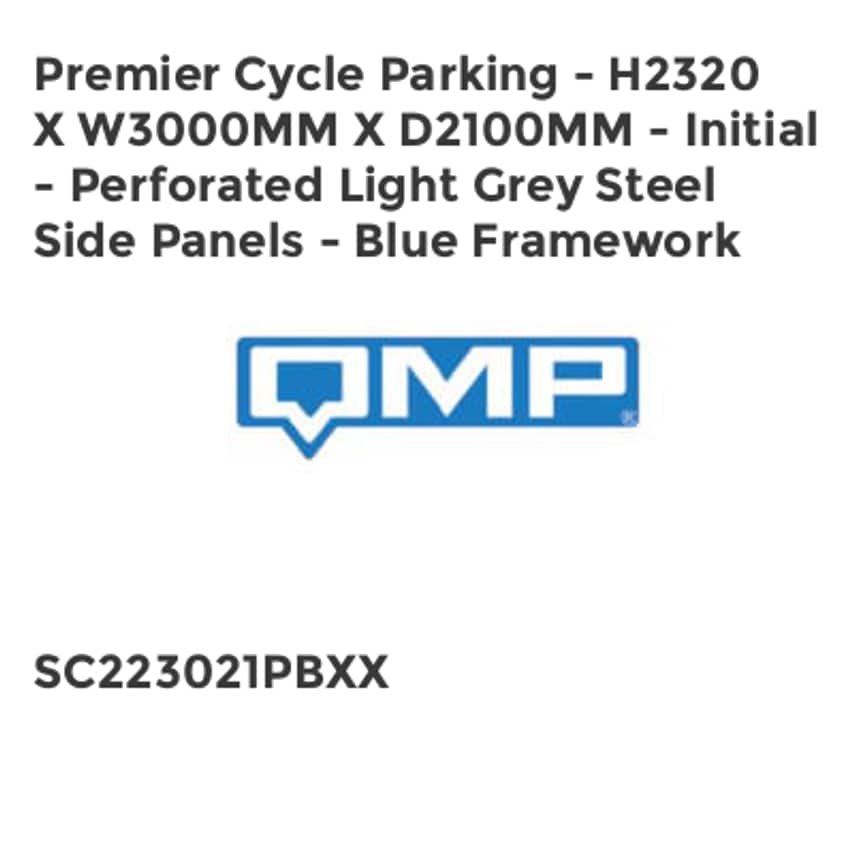 QMP Premier Cycle Parking - H2320 X W3000mm x D2100mm - Initial - Perforated Lig
