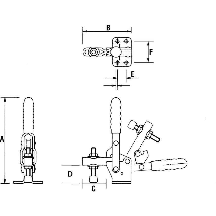 Brauer V300/2B Vertical Toggle Clamp - Picture 2 of 2