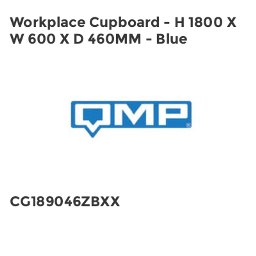 QMP Workplace Cupboard - H 1800 X W 600 X D 460mm - Blue