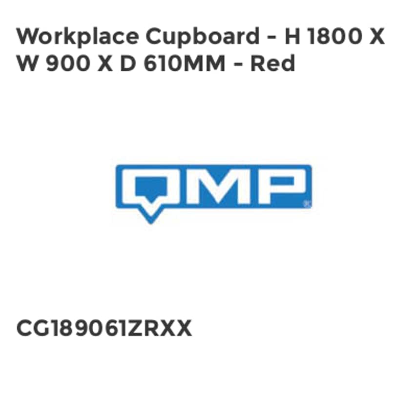 QMP Workplace Cupboard - H 1800 X W 900 X D 610mm - Red
