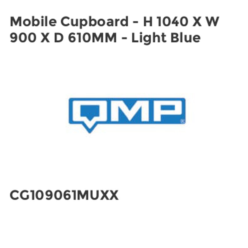 QMP Mobile Cupboard - H 1040 X W 900 X D 610mm - Light Blue