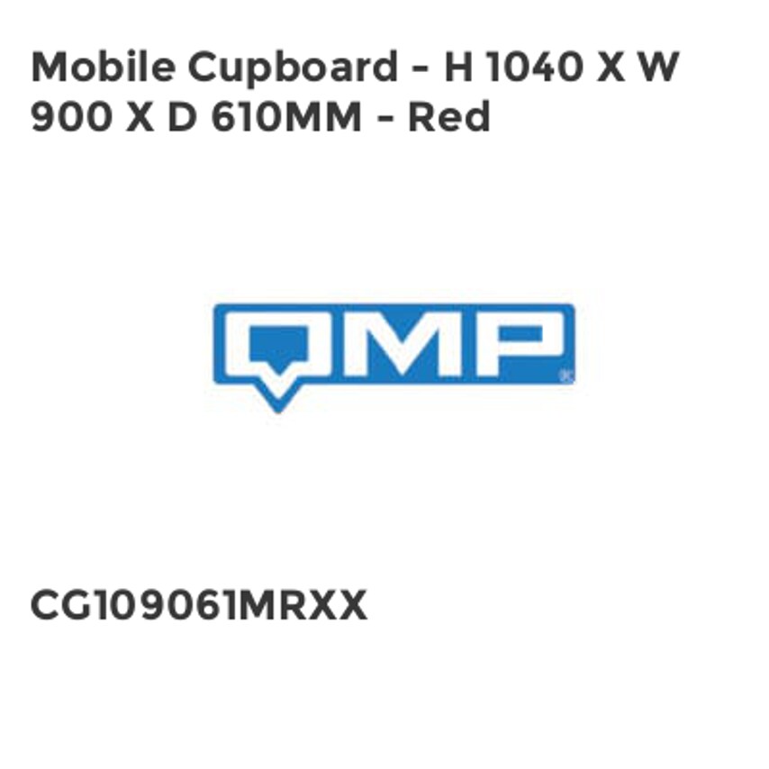 QMP Mobile Cupboard - H 1040 X W 900 X D 610mm - Red