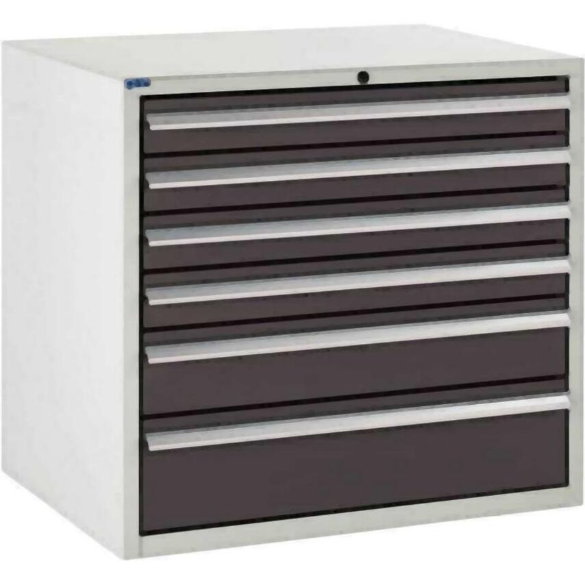 QMP Under Bench Euroslide 4 Drawer with Stand 1 x 100mm, 3 x 150mm - Dark Grey