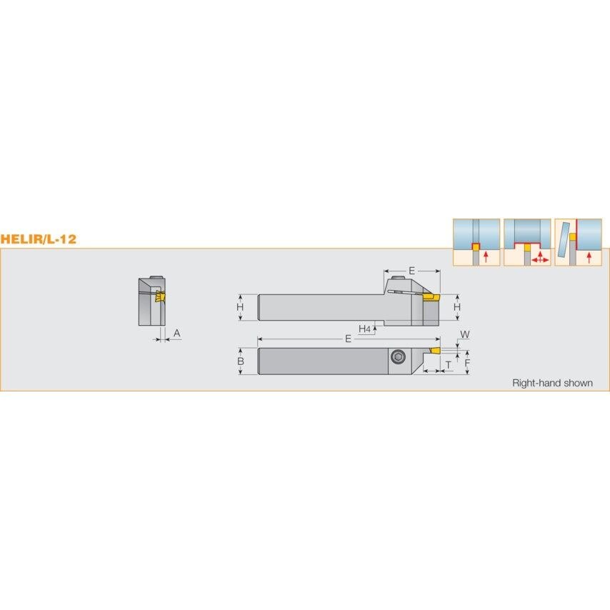 Iscar HELIL 2525-3T12 HELI-GRIP TOOLHOLDER