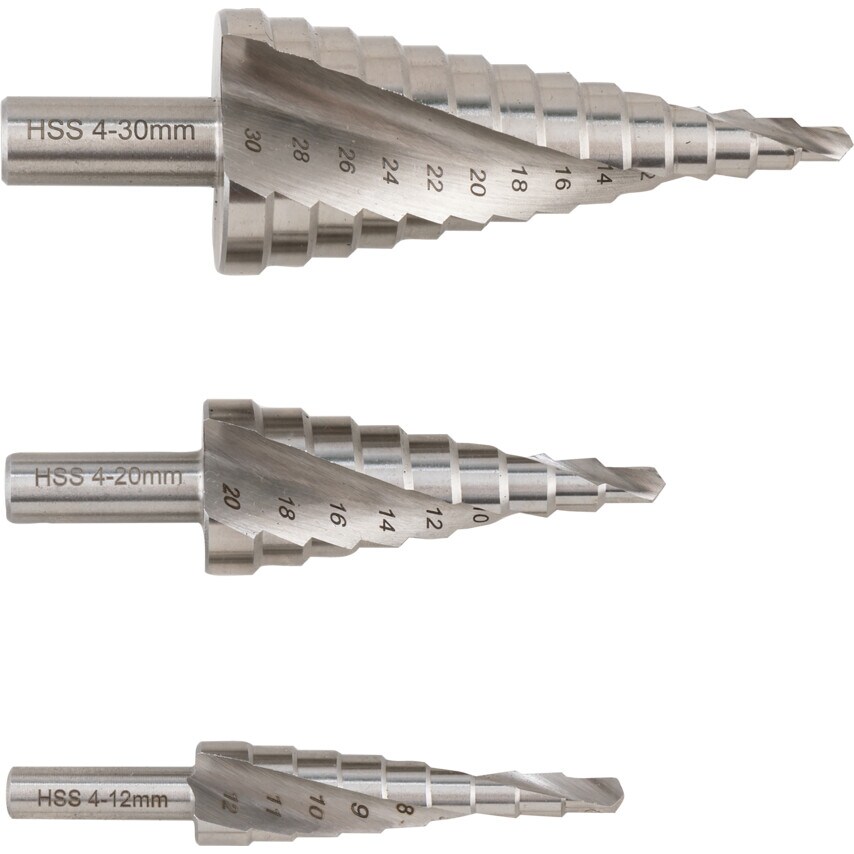 4-30MM Sheet Metal Step Drills HSS (Set-3)