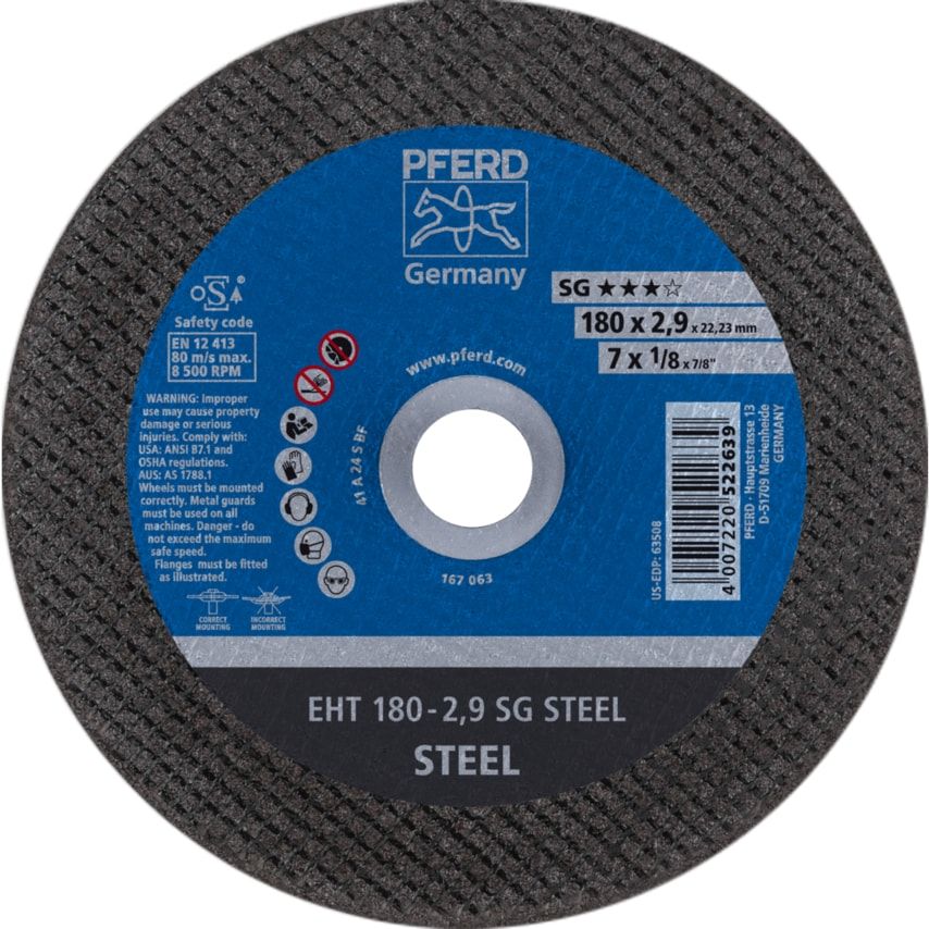 Pferd Cut-off Wheel EHT 180-2,9 SG Steel- you get 25