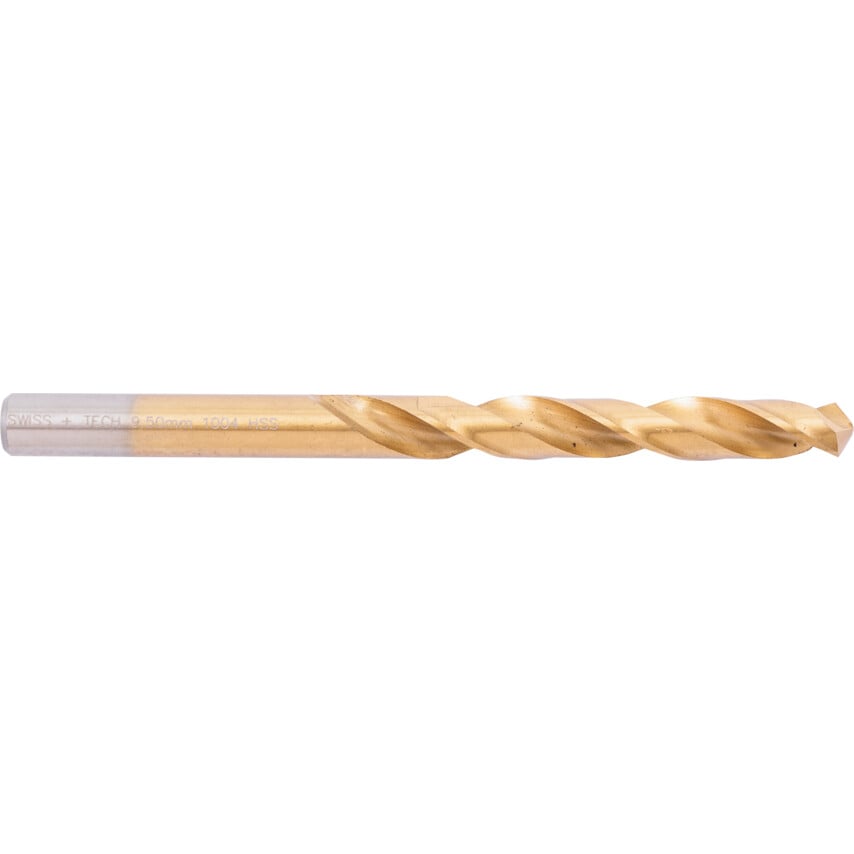 Swisstech 9.50mm Hss Straight Shank Jobber Drills - Tin Tipped
