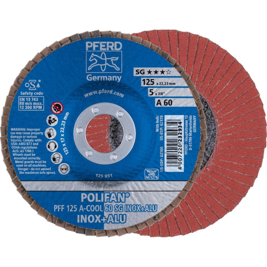 Pferd Polifan PFF 125 A-COOL 60 SG Inox + Aluminium- you get 10