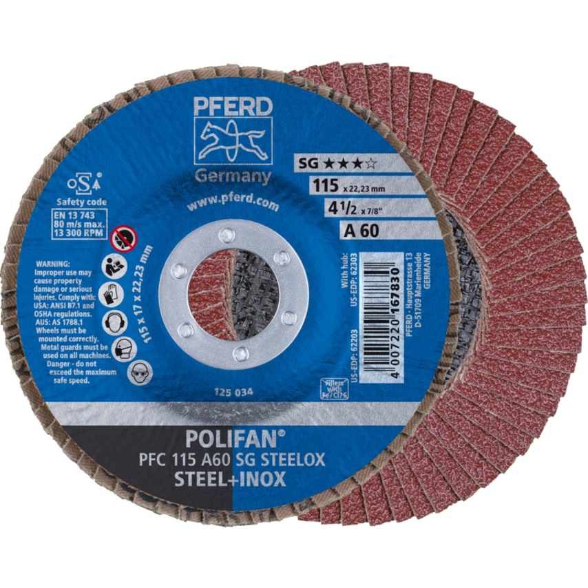 POLIFAN flap discs aluminium oxide A SG STEELOX