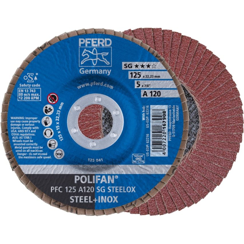 POLIFAN flap discs aluminium oxide A SG STEELOX