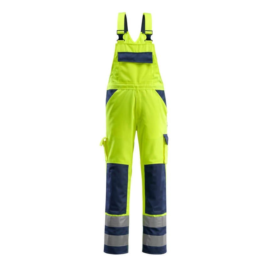 Mascot 07169 Barras Bib &amp; Brace COLOUR: Hi-Vis Yellow/Navy, Size: 46.5&quot;R