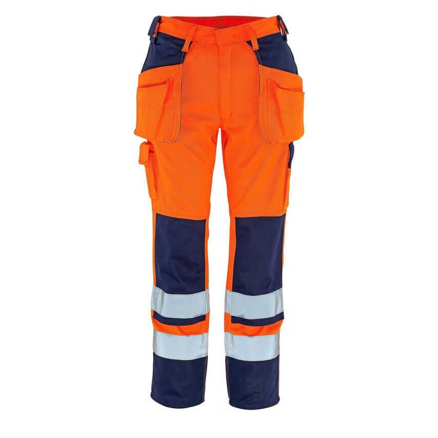Mascot Almas Craftsmen's Trousers Hi-vis Orange/Navy 90C47 (L35W31.5)