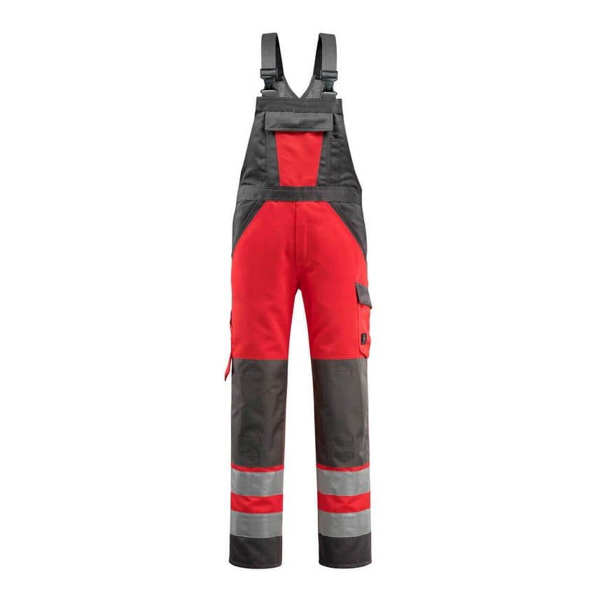 Shop Mascot Gosford Bib & Brace Hivis Red/Dark Anthracite 90C56