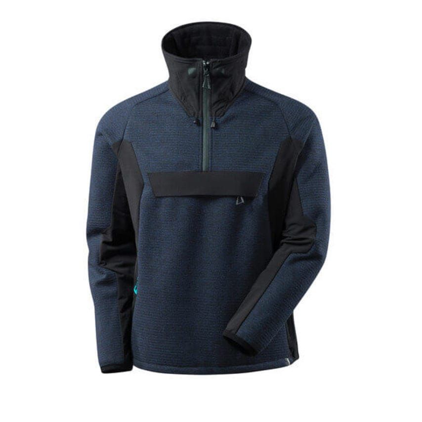Mascot Knitted Jacket with Half ZIP - Dark Navy/Black - Large
