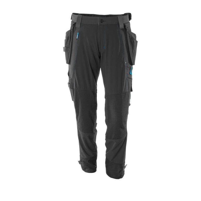 Mascot Black Trousers with Kneepad and Holster Pockets - 82C62 (L32W46.5)