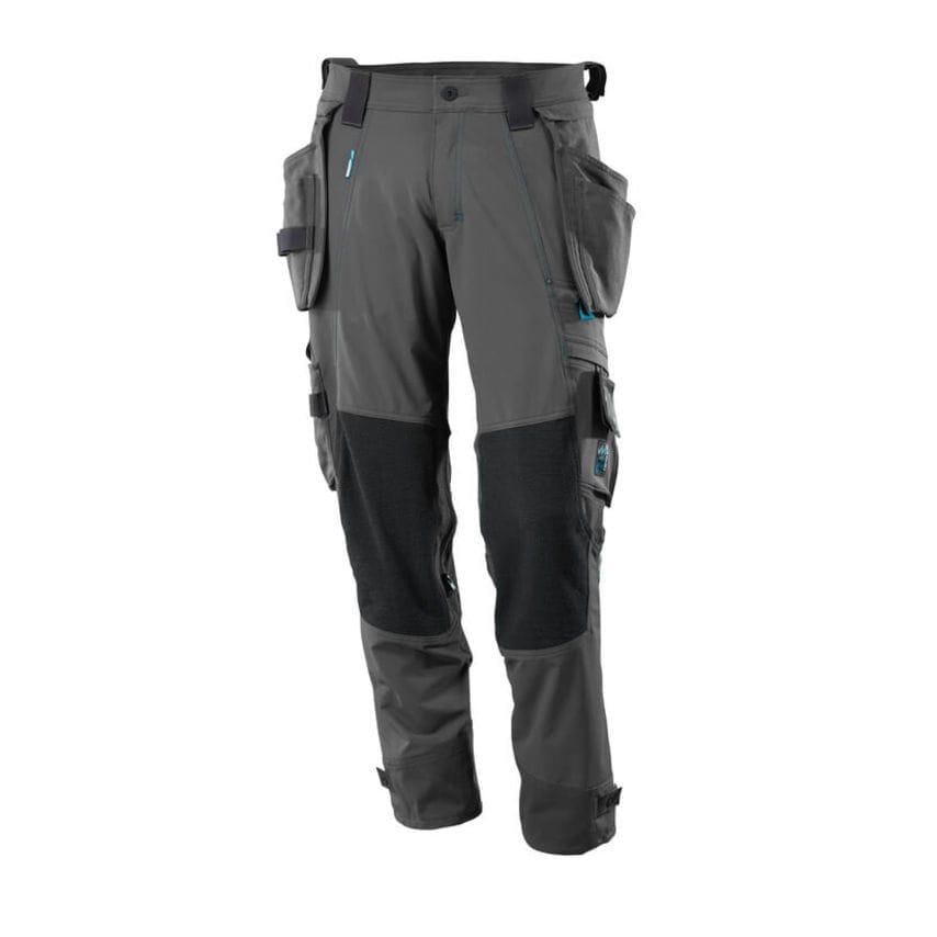 Mascot Dark Anthracite Trousers with Kneepad and Holster Pockets - 90C47 (L35W31